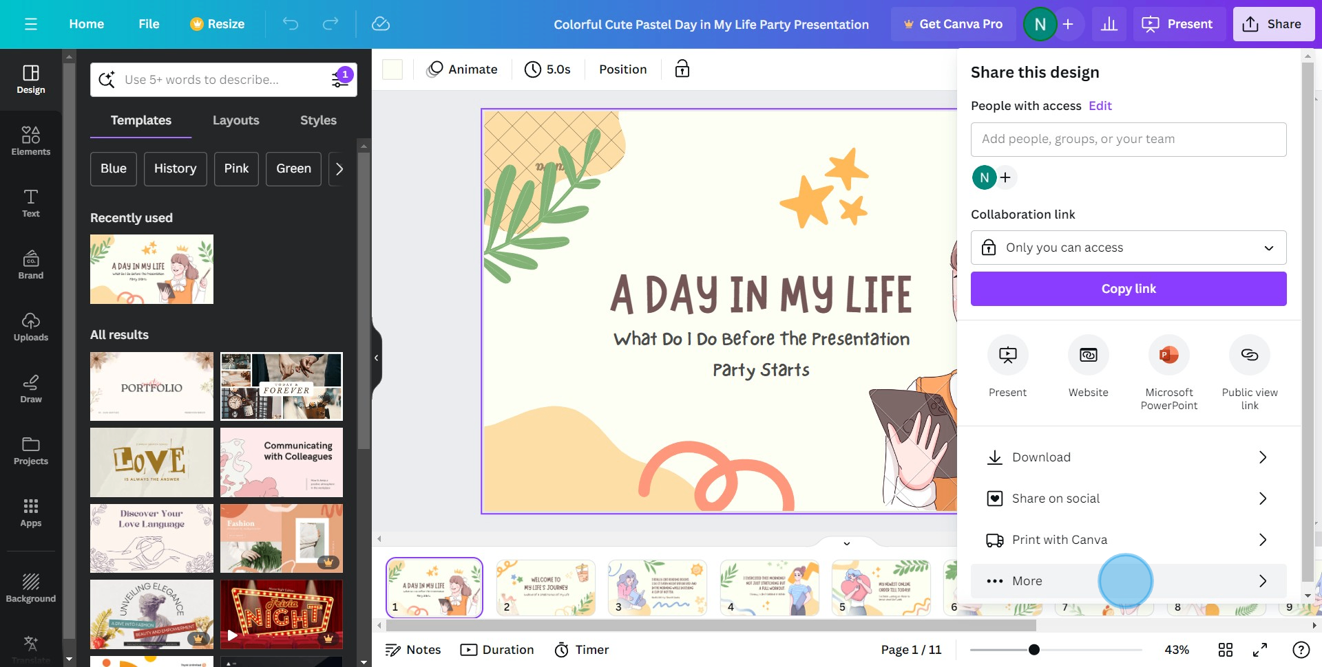 3 Click on "More"