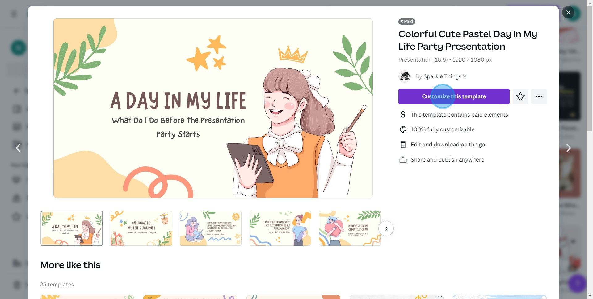 3 Click on "Customize this template"