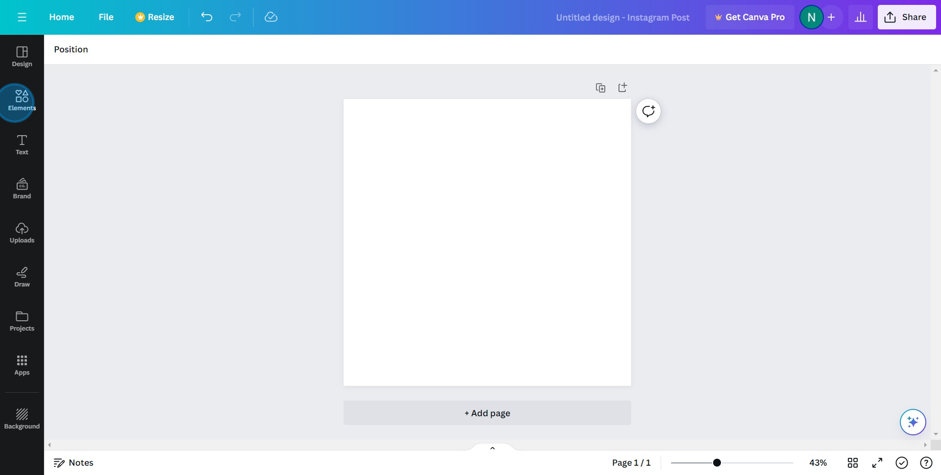 1 Click on "Elements"