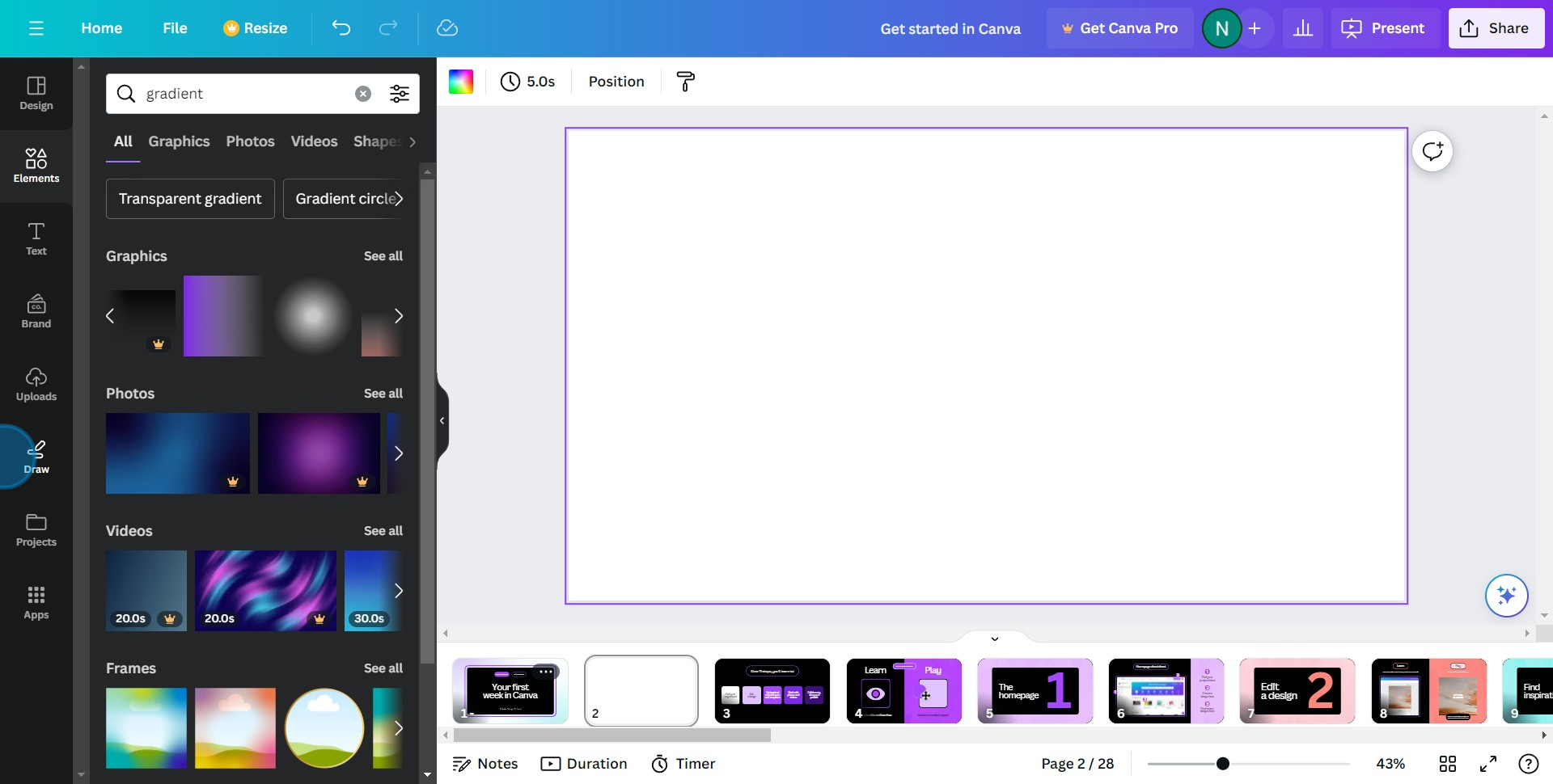 1 Click on "Draw"