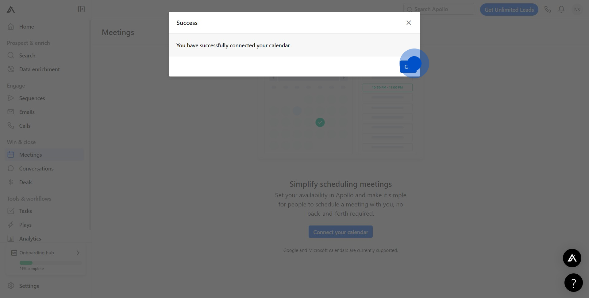 5 Click on "OK"