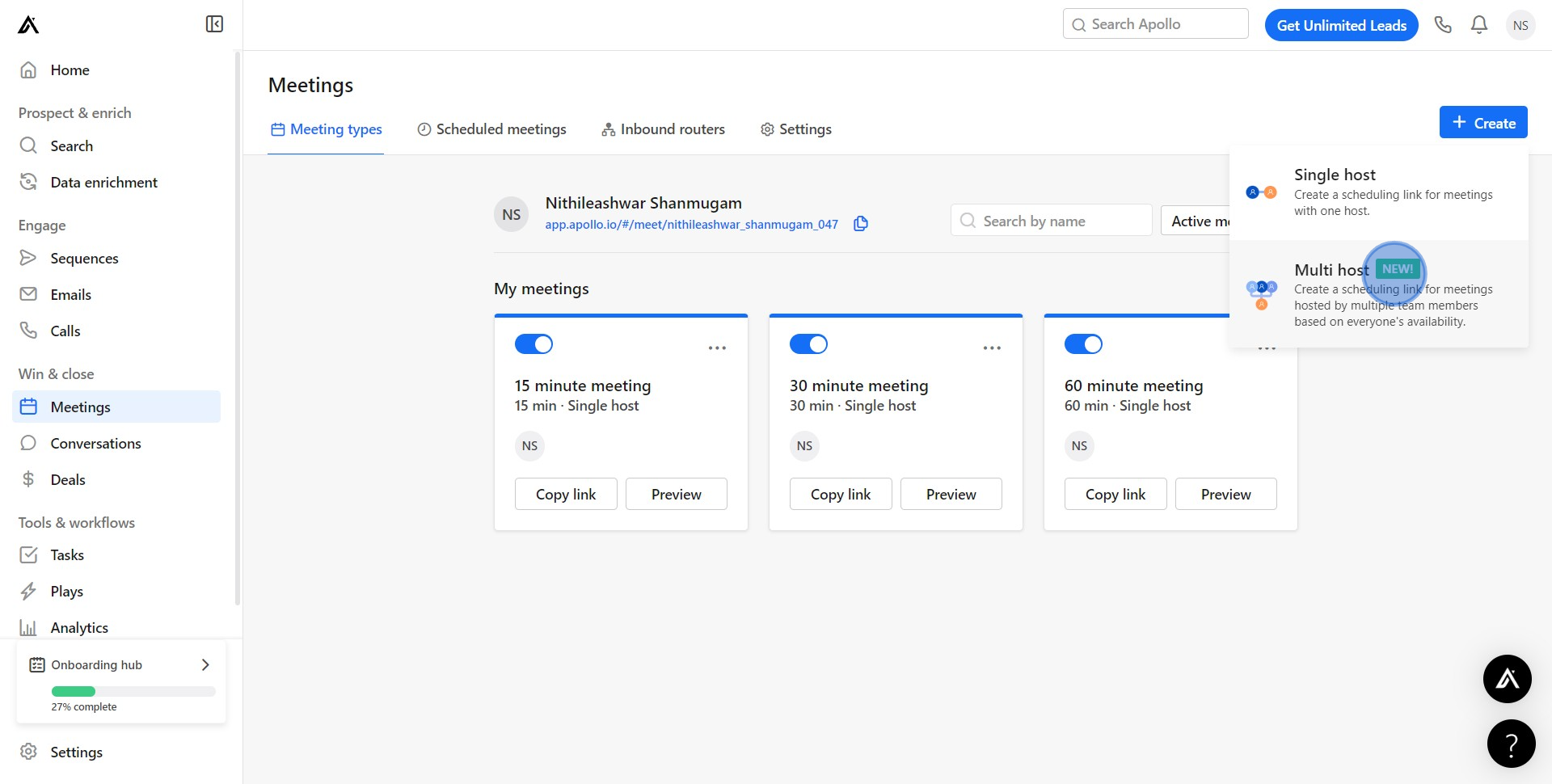 3 Click on "NEW!"