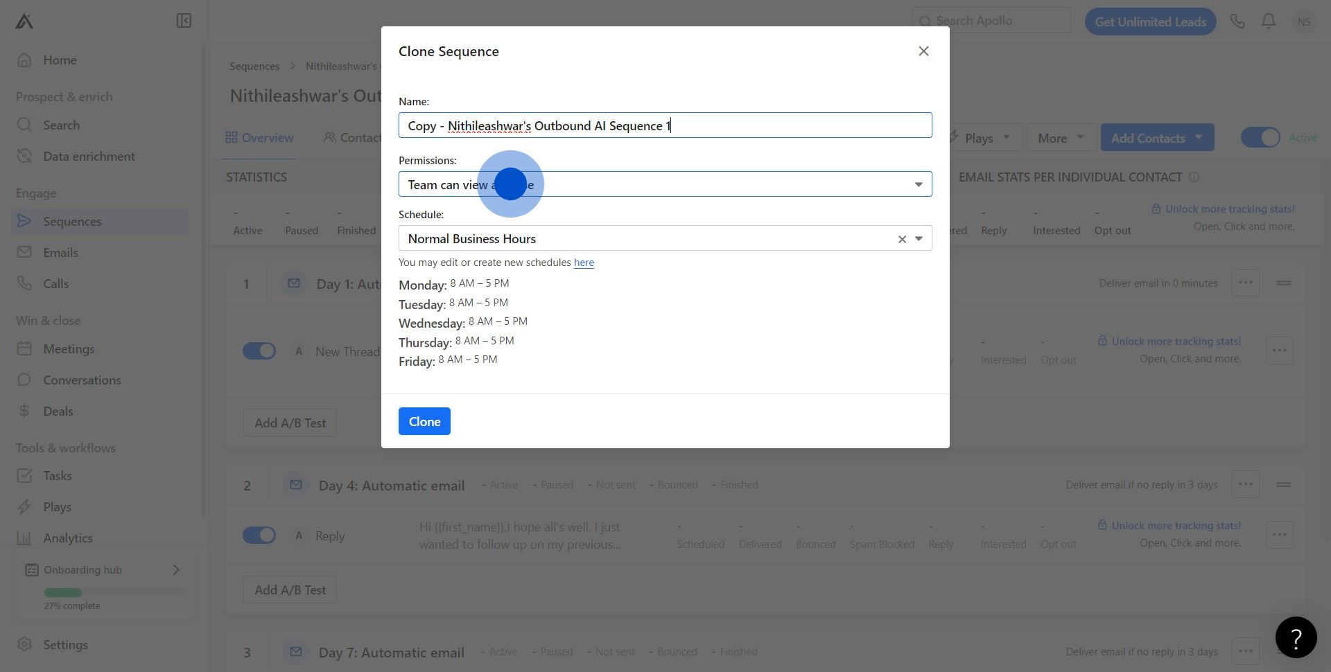 5 Click on "Team can view and use"