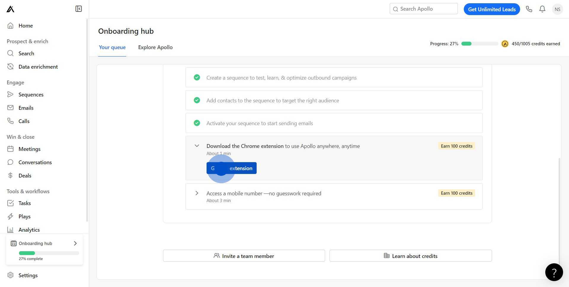 2 Click on "Get the extension"