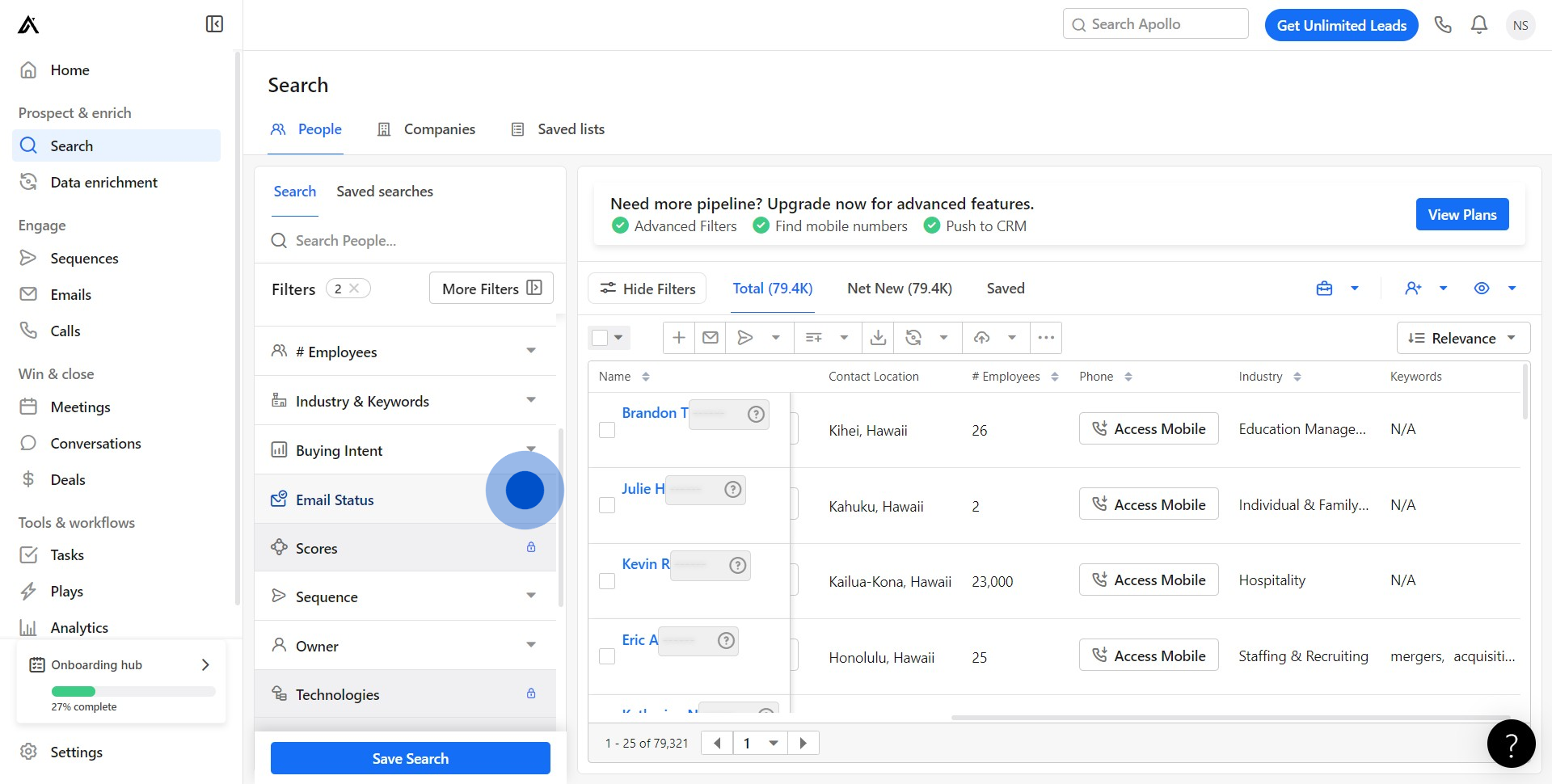 7 Click on "Email Status"