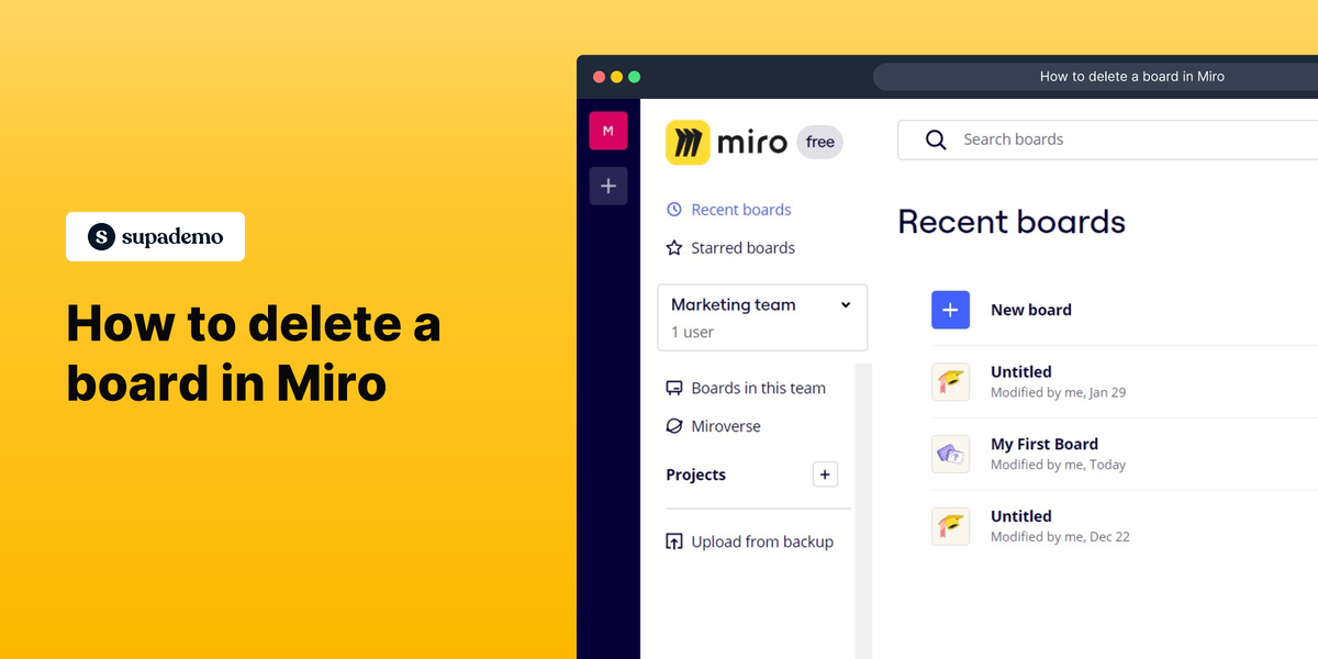 How to delete a board in Miro