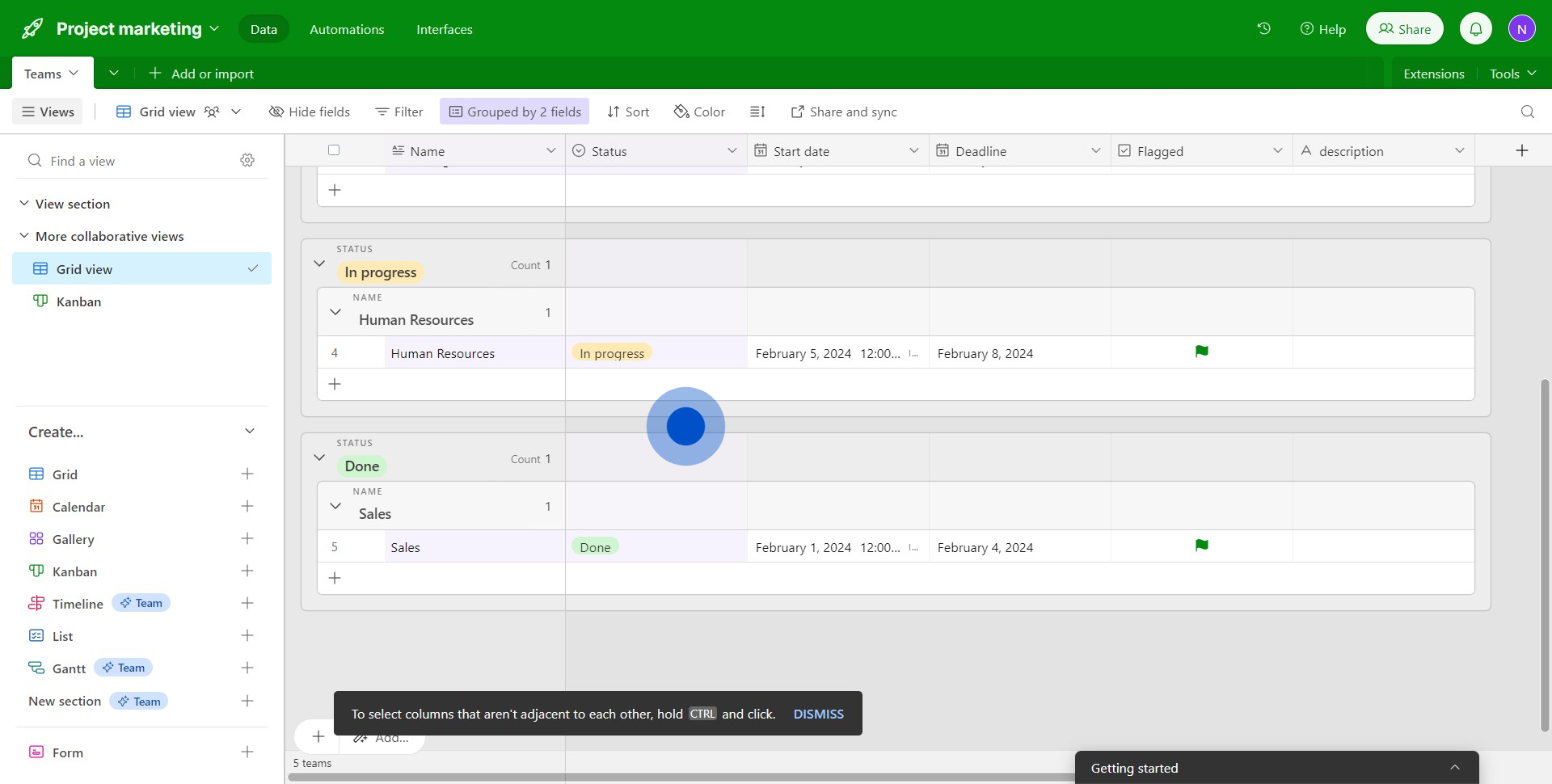 5 Click on "In progressFeb..."