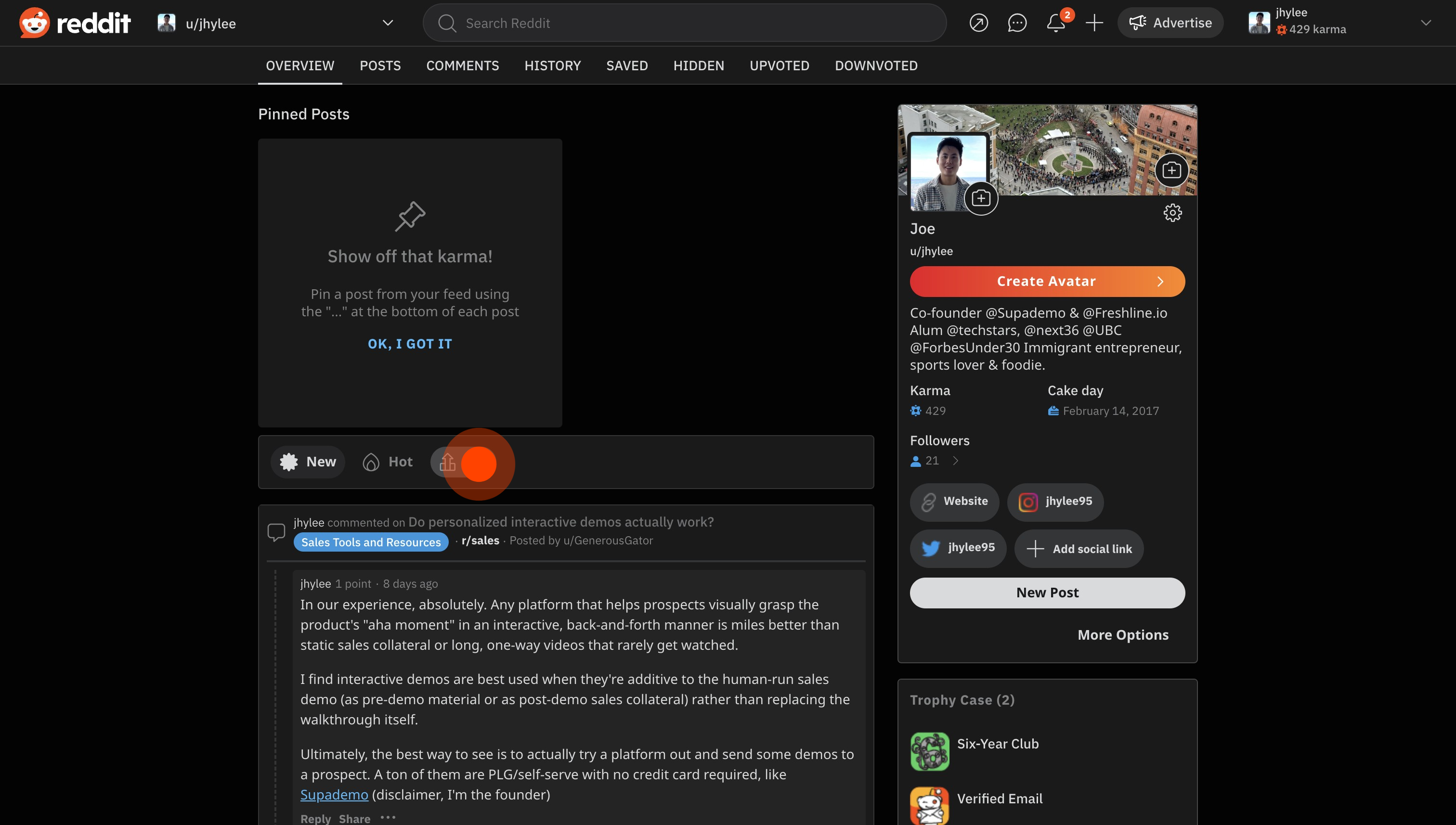 3 Click on "Top"