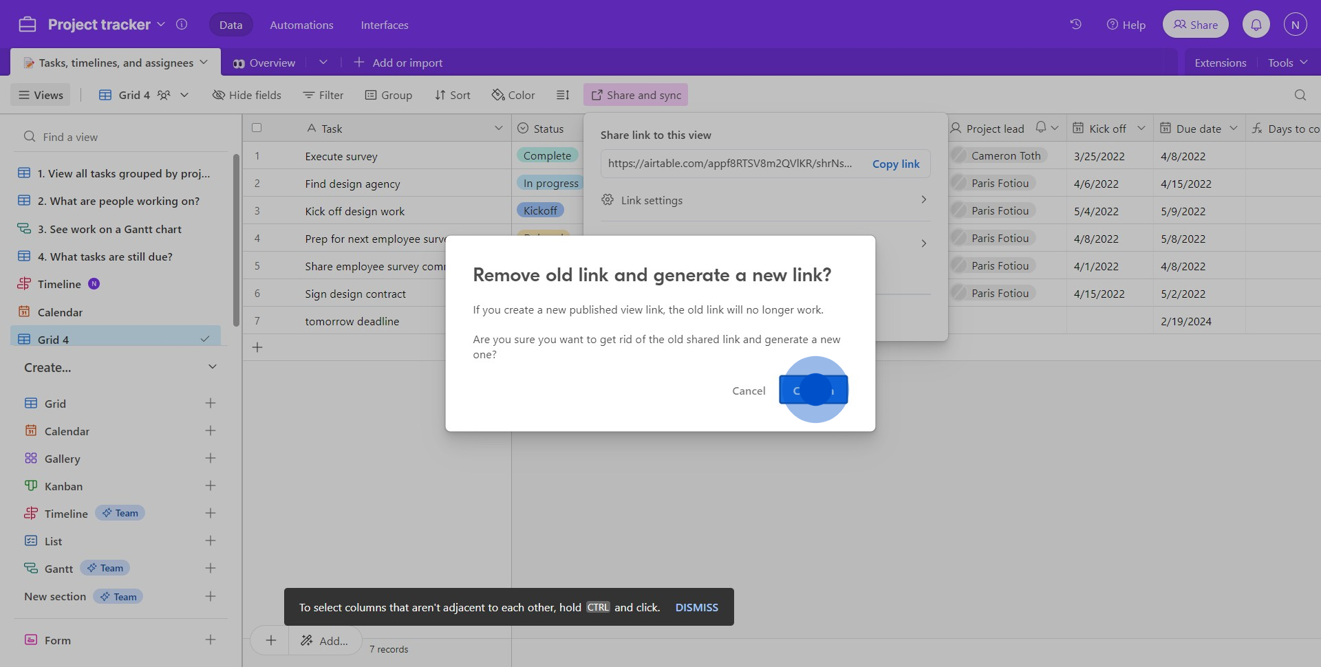 4 Click on "Confirm"