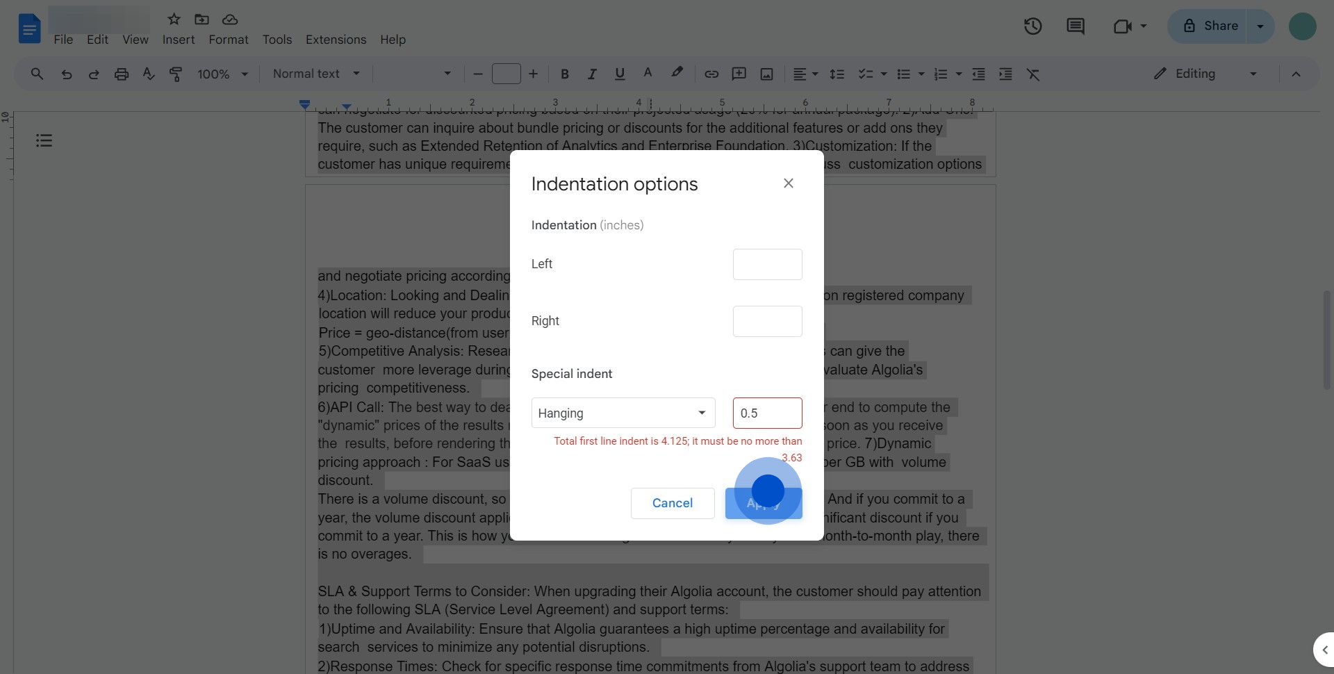 9 Click on "Apply"