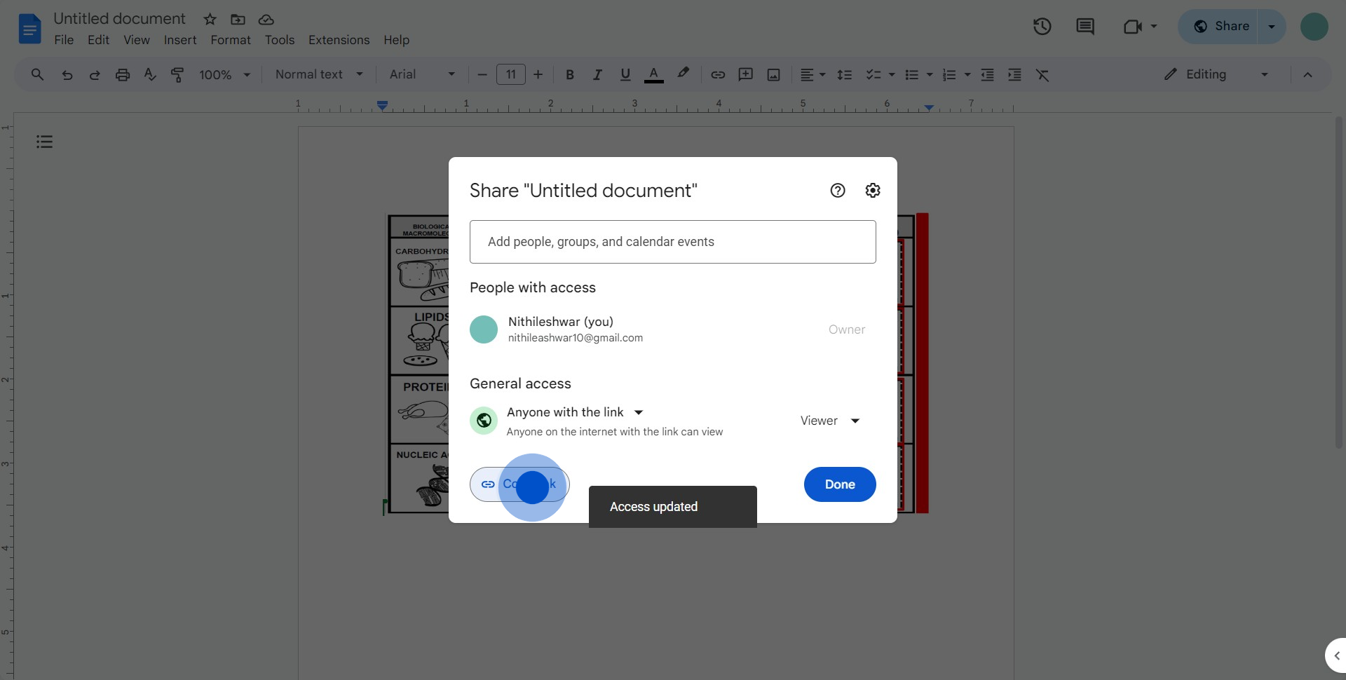 4 Click on "Copy link"