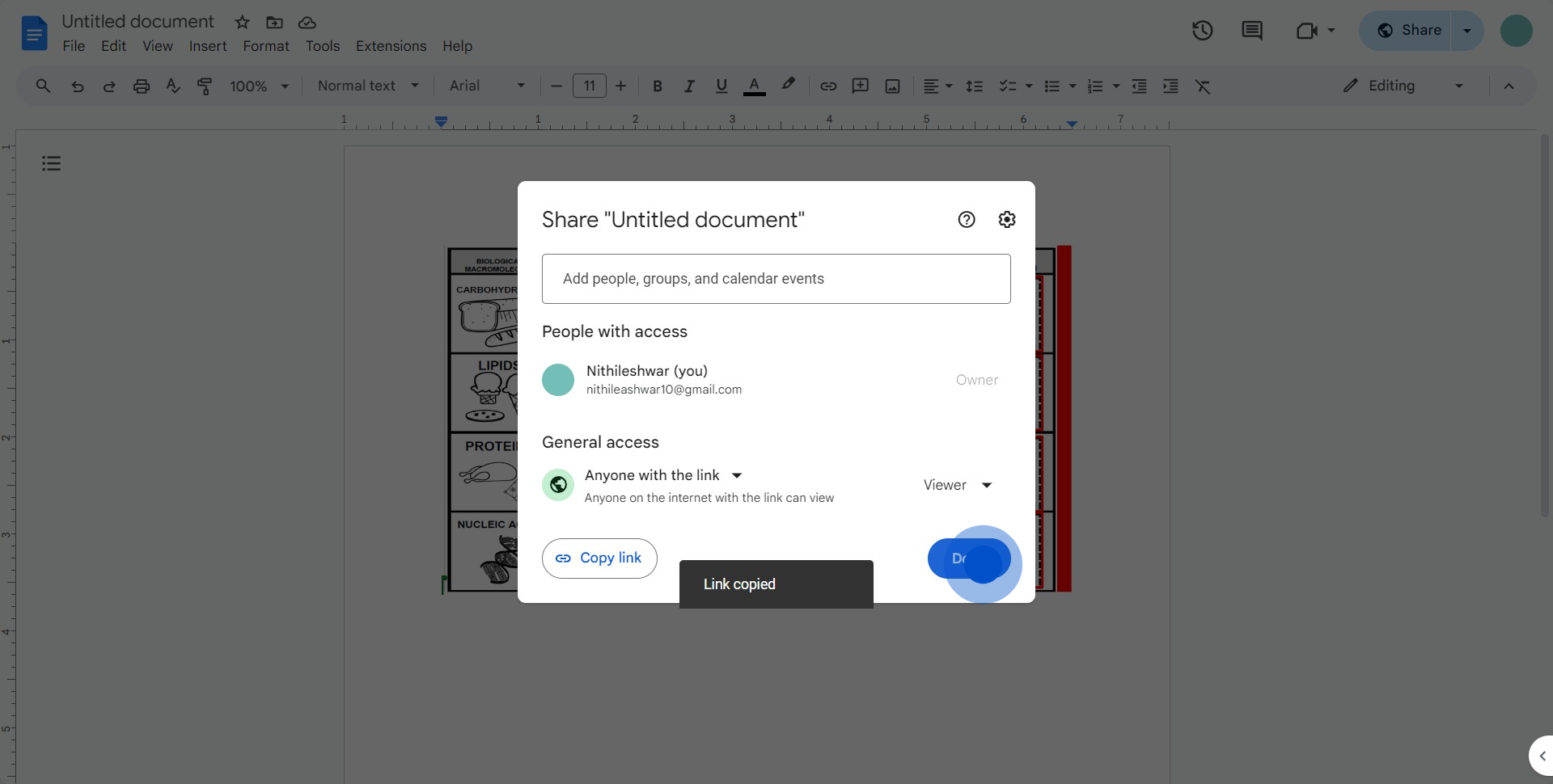 5 Click on "Done"