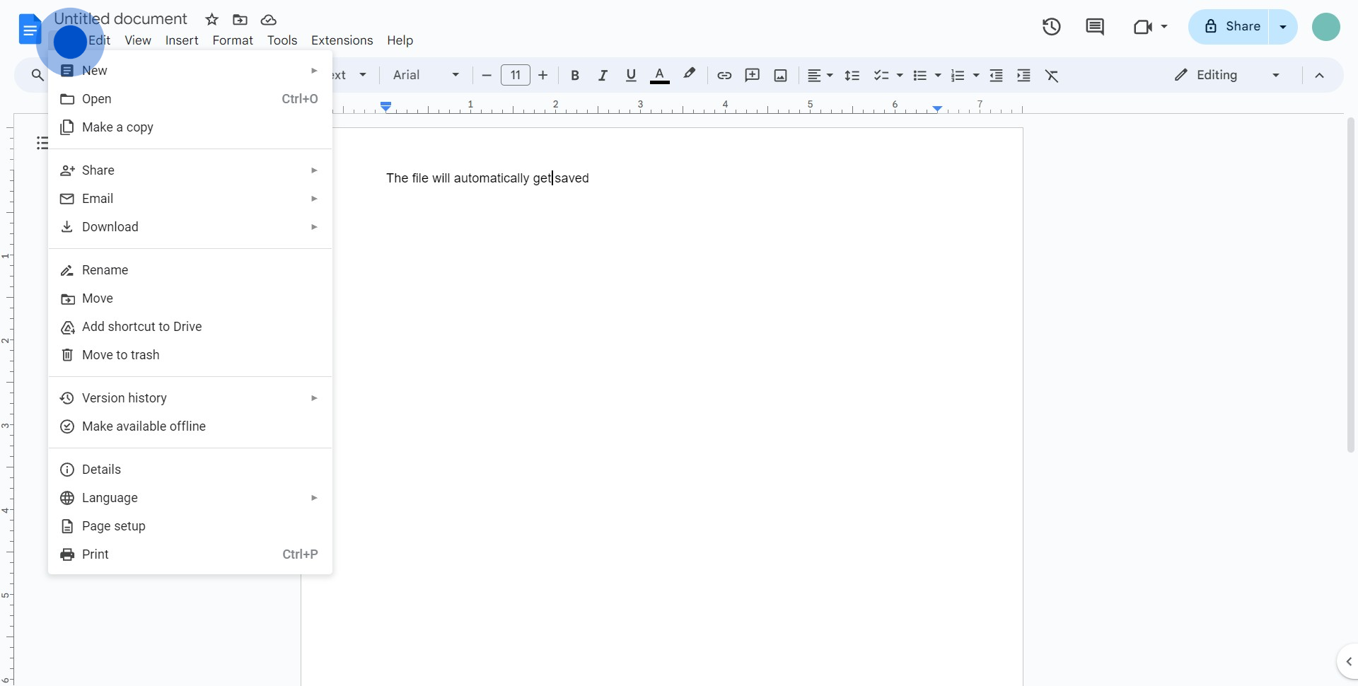 2 Click on "File"