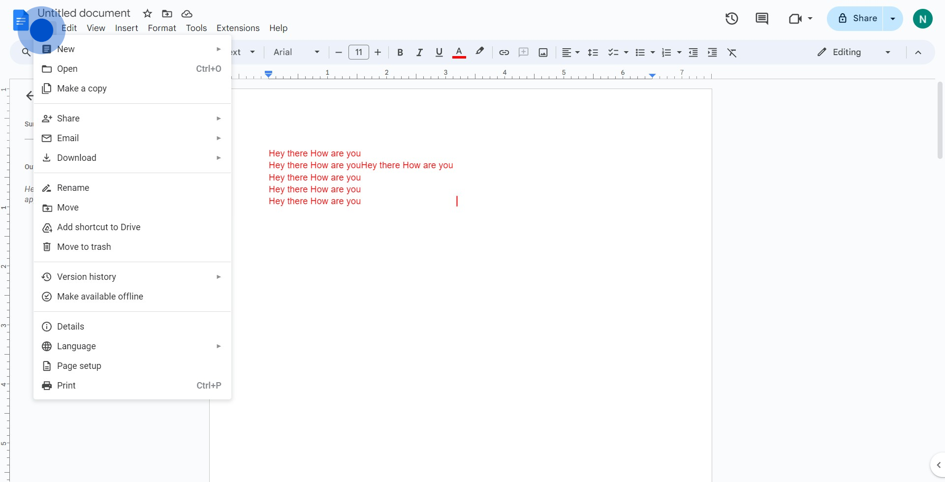 1 Click on "File"