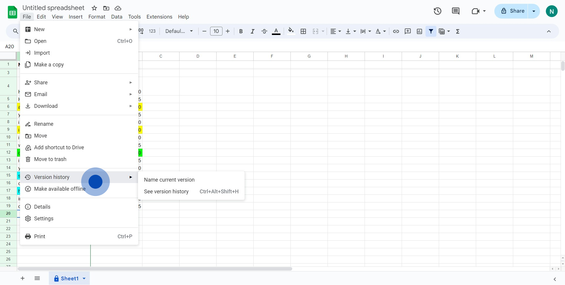 2 Click on "Version history►"