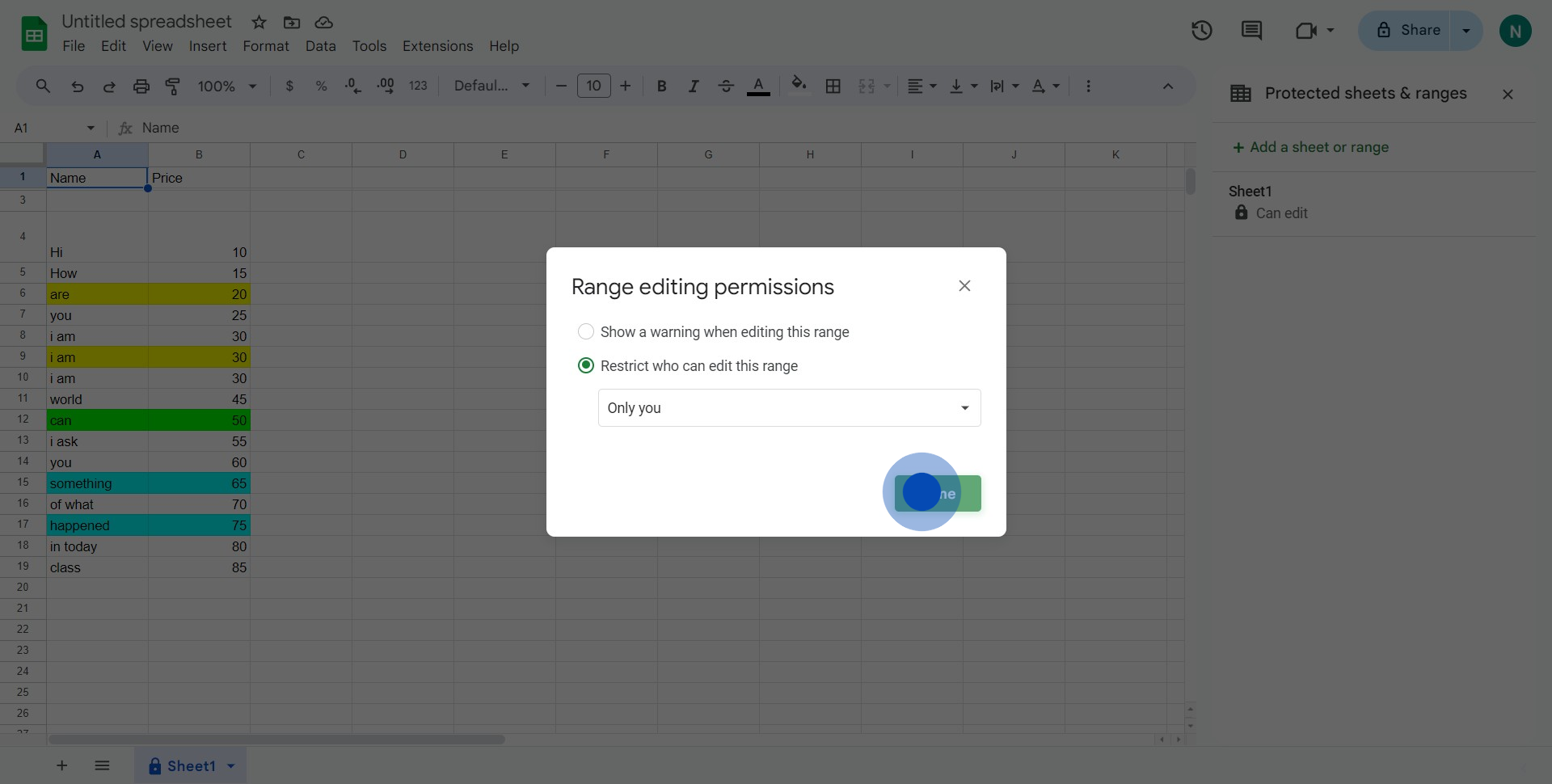 9 Click on "Done"