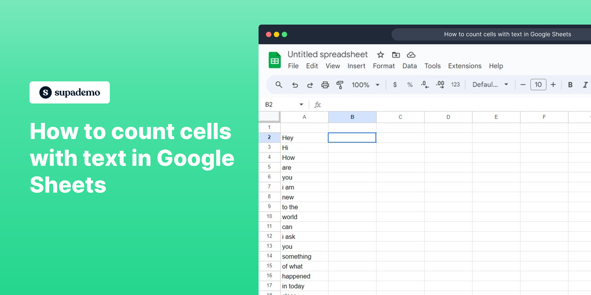 How to count cells with text in Google Sheets