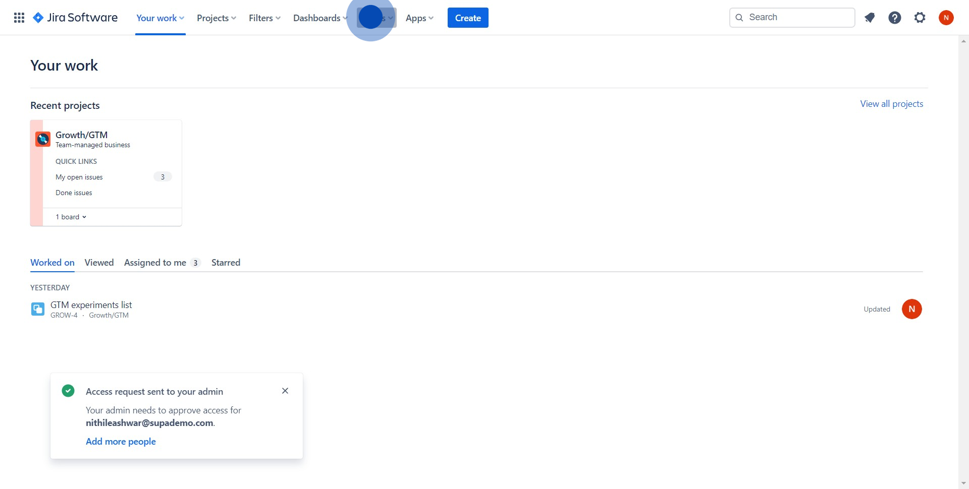 1 Click on "Teams"