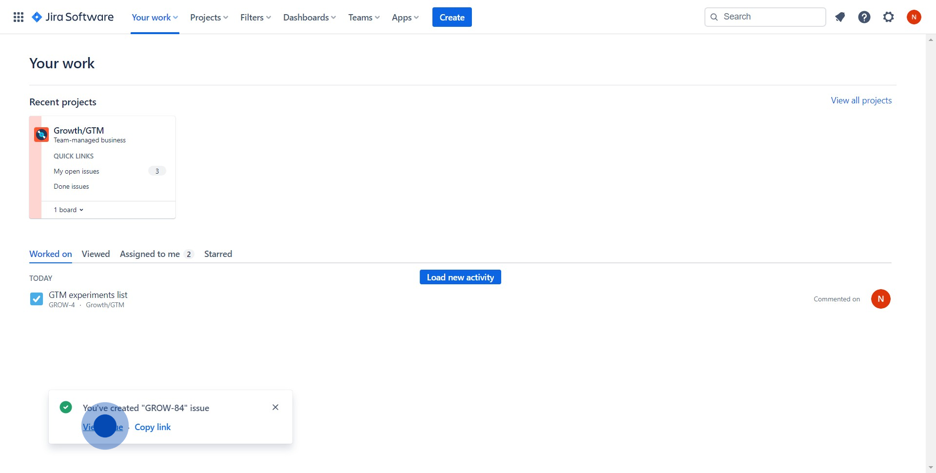 5 Click on "View issue"