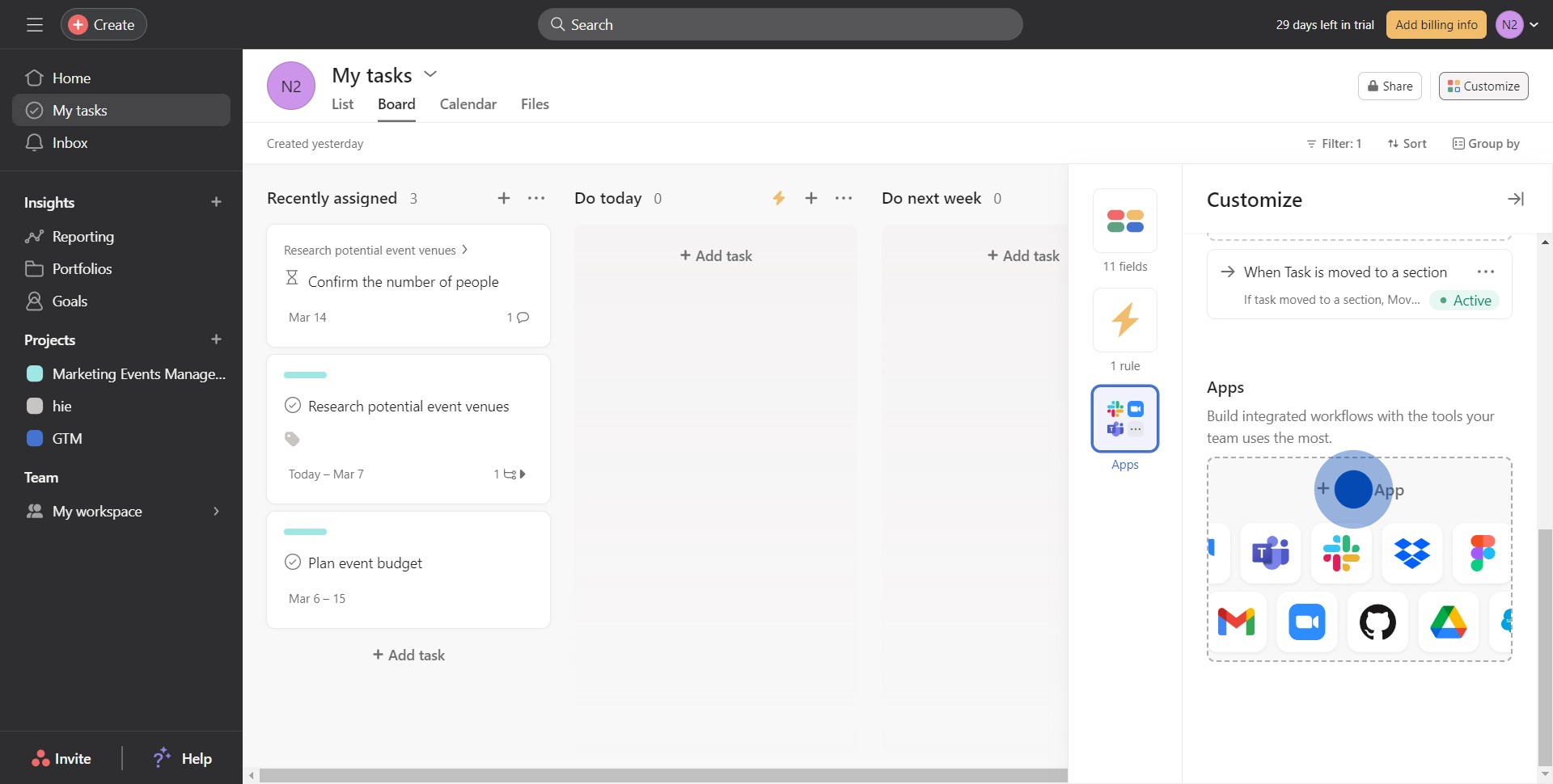4 Click on "Add App"