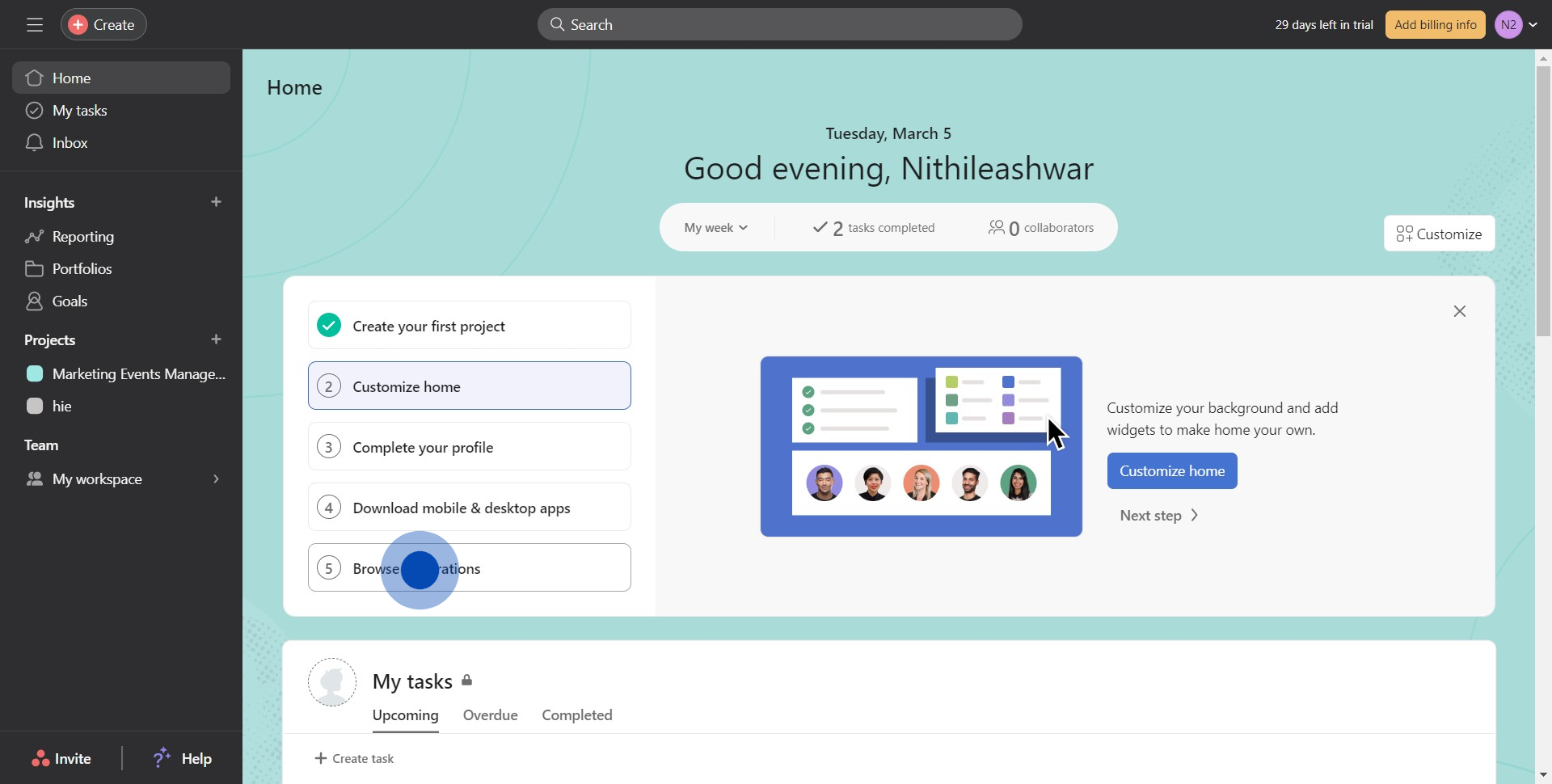 1 Click on "Browse integrations"