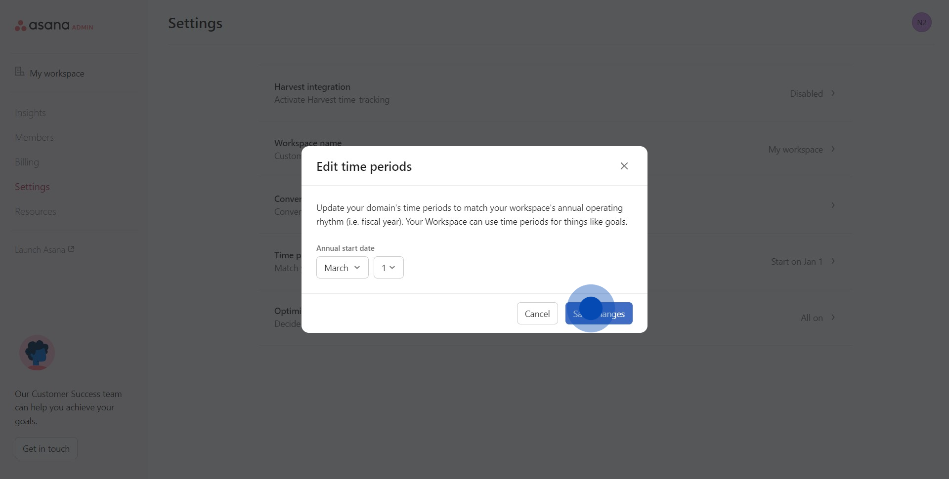 6 Click on "Save changes"