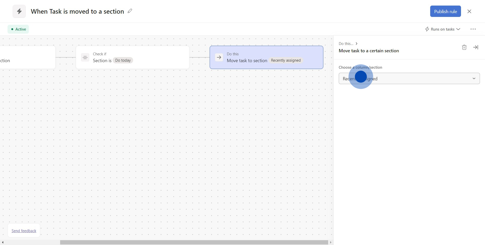 6 Click on "Recently assigned"