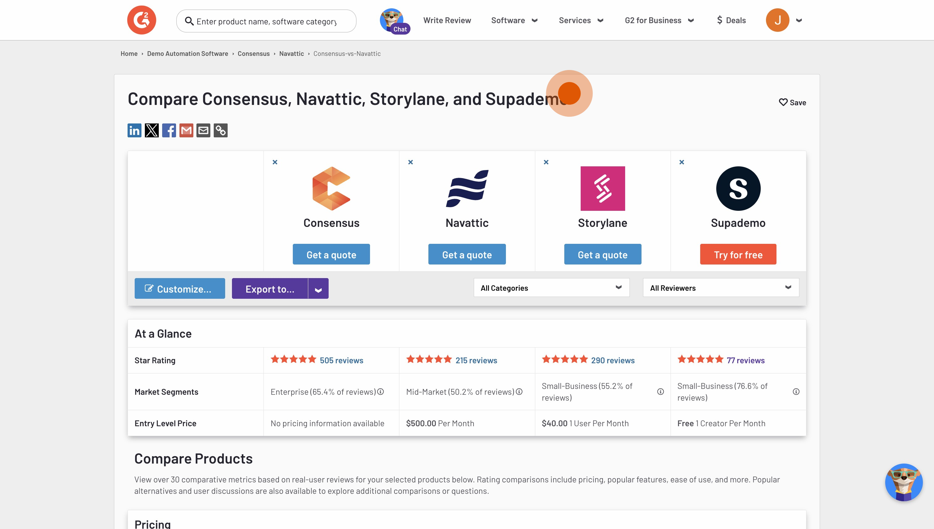 5 Click on "Compare Consens..."