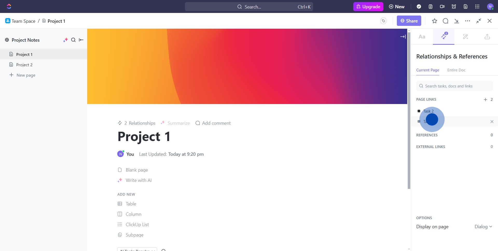 7 Click on "Task 1"