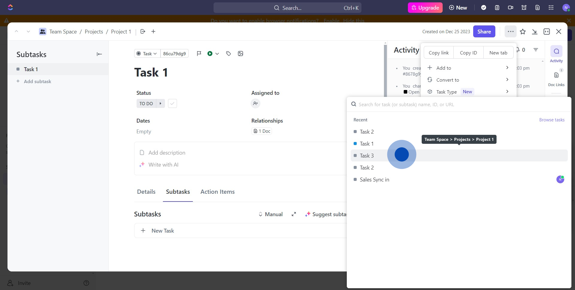 12 Click on "Task 3"