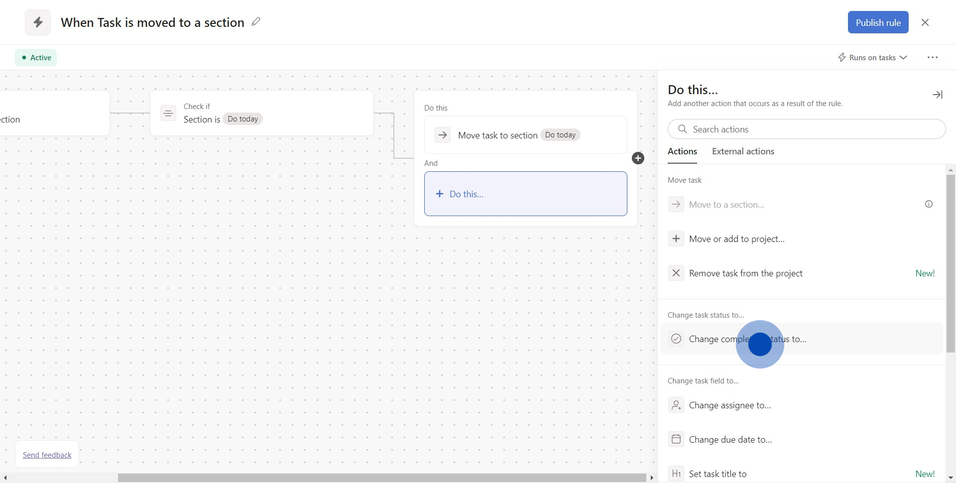 10 Click on "Change completion status to…"