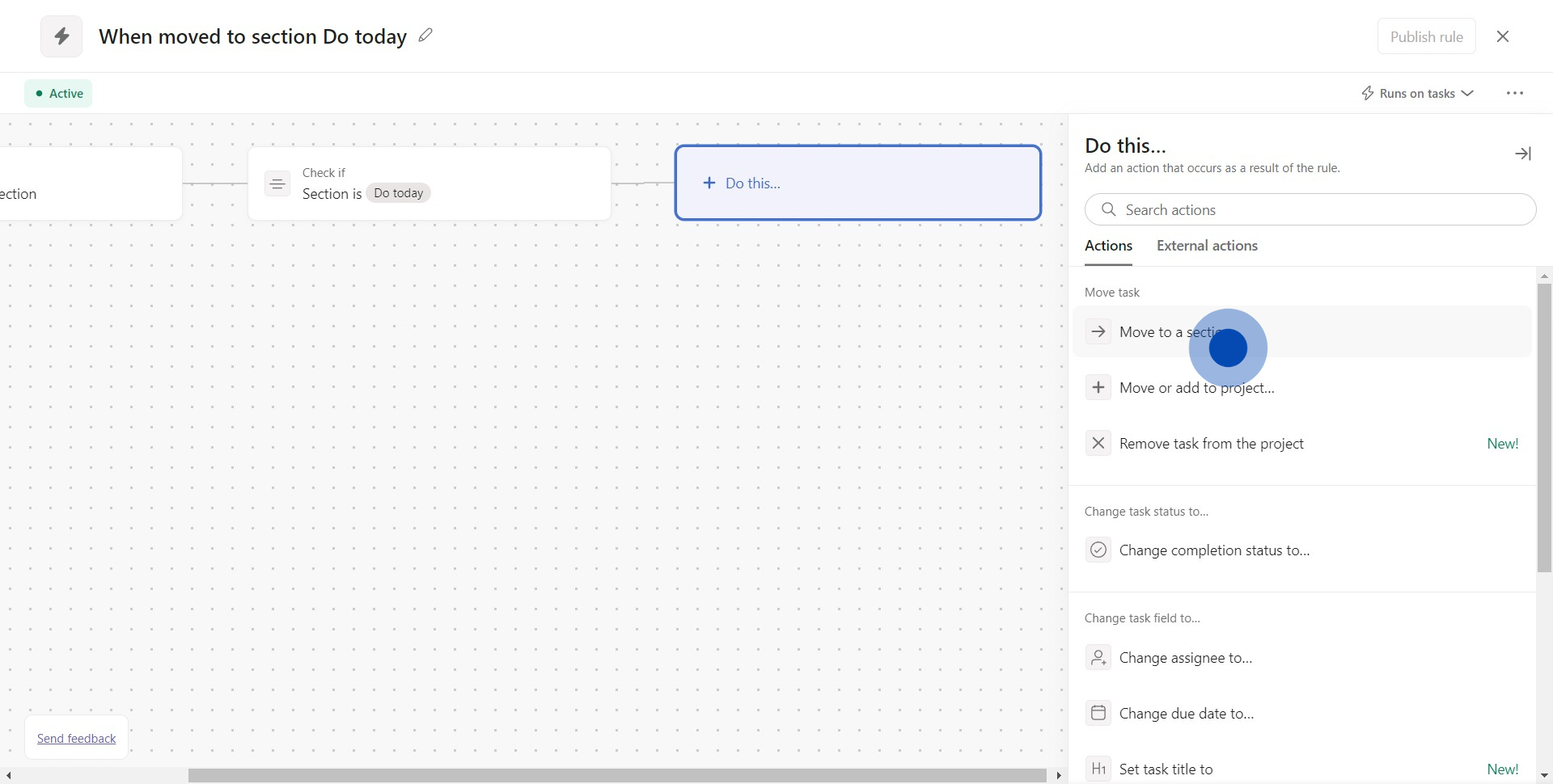 5 Click on "Move to a section…"