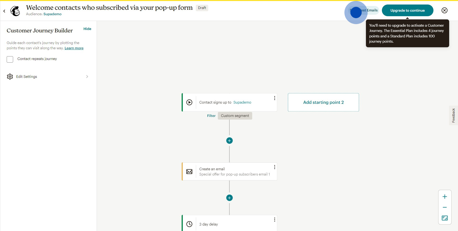 8 Click on "Send Test Emails"