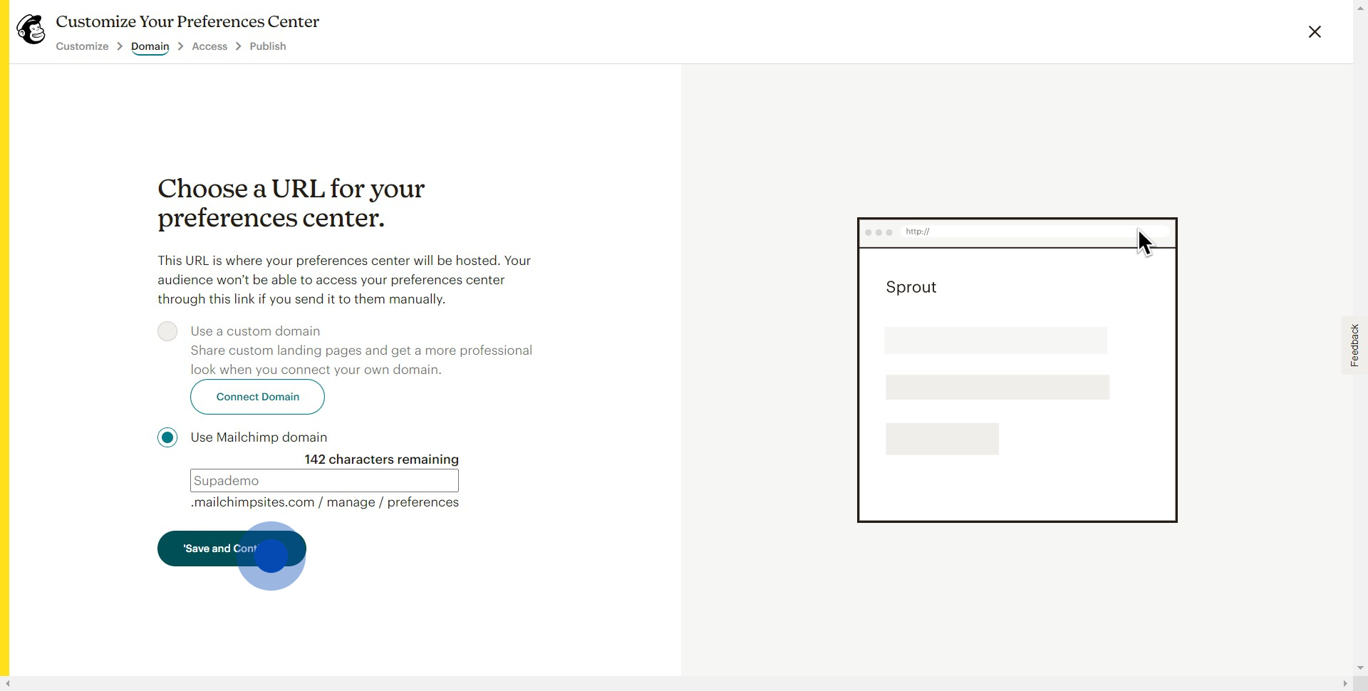 5 Click on "'Save and Continue'"