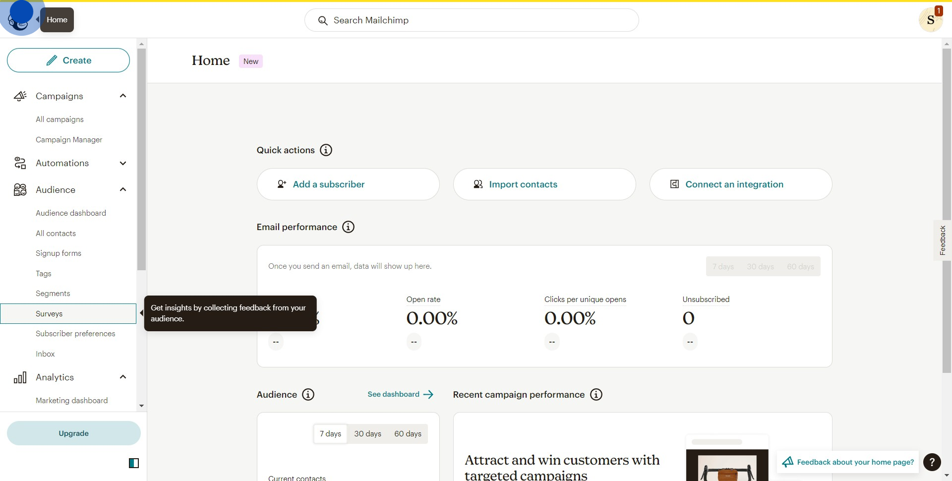 1 Click on "Surveys"