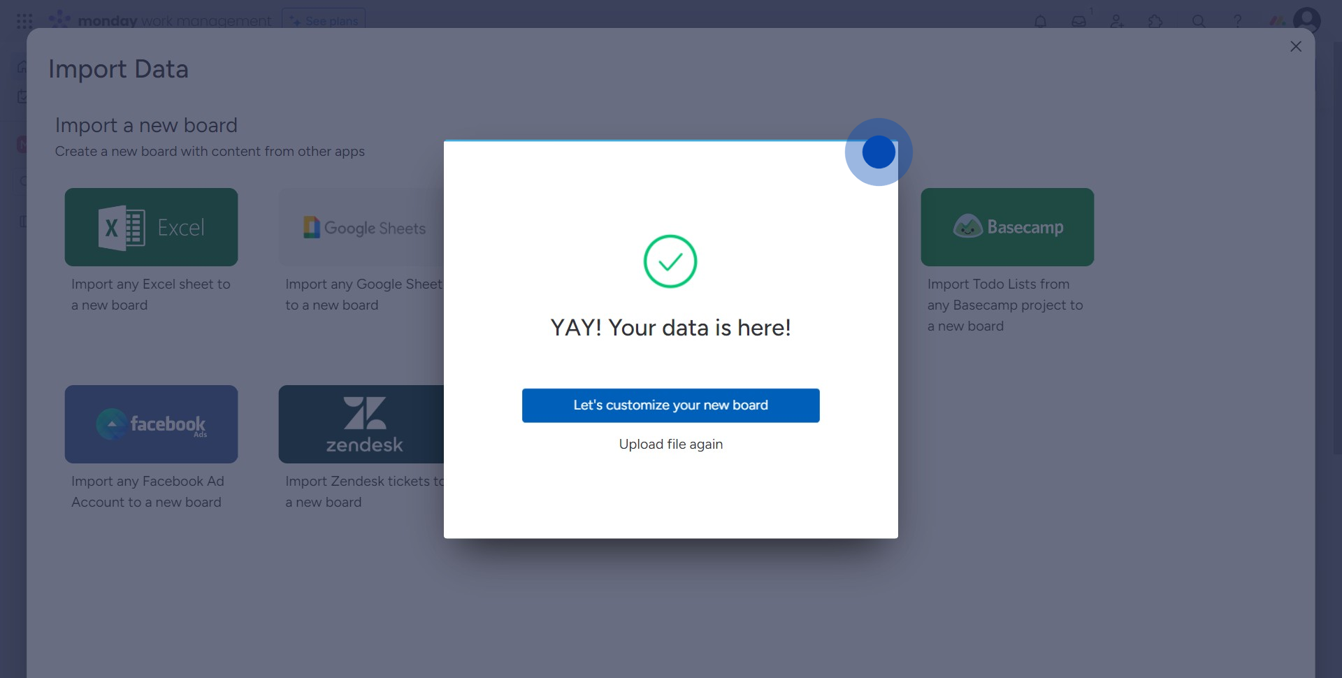 5 Click on "Let's customize your new board"