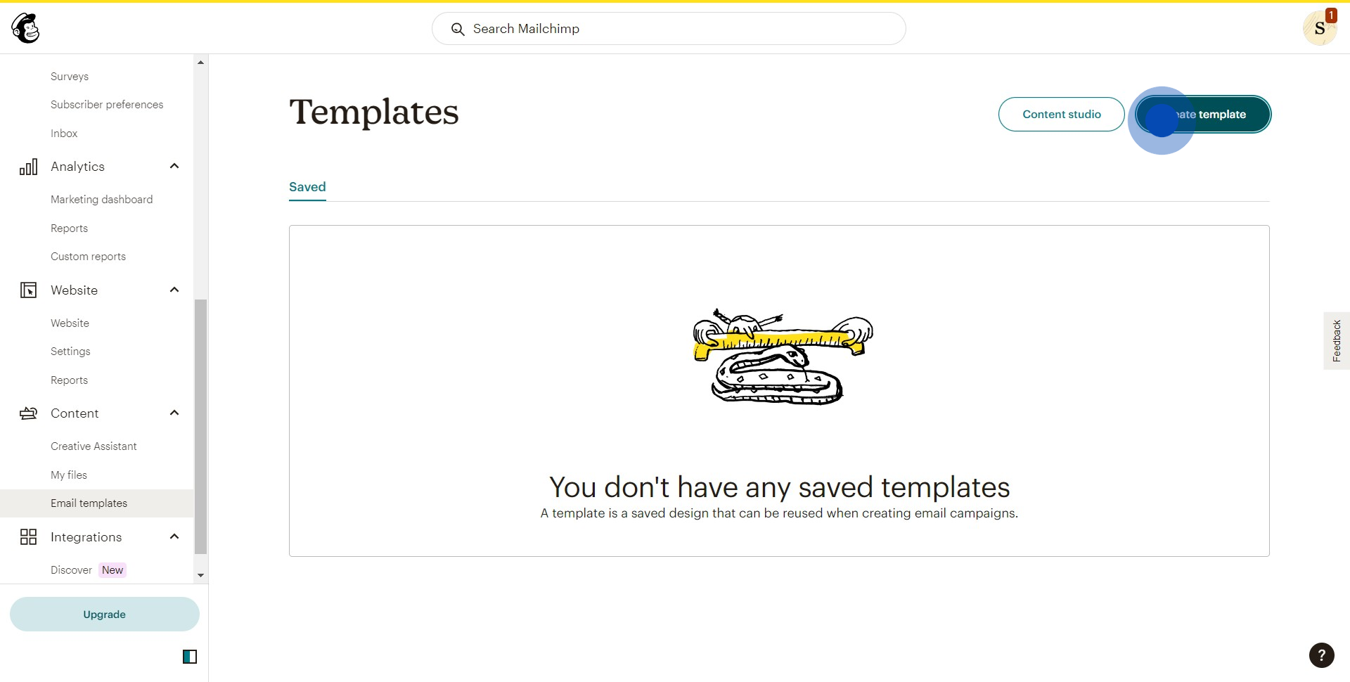 3 Click on "Create template"