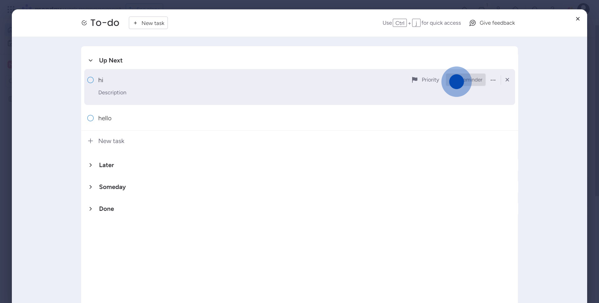 4 Click on "Reminder"