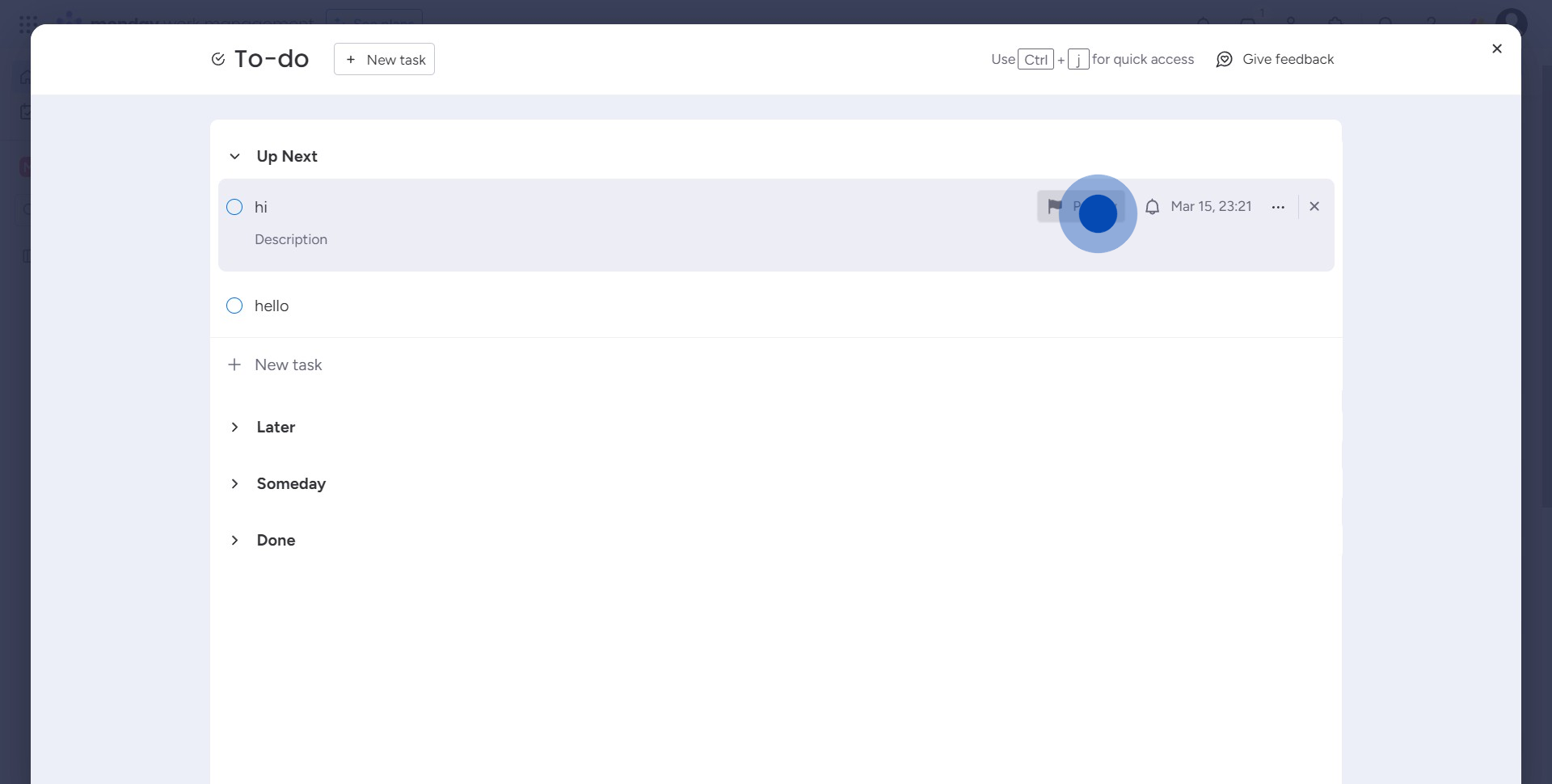 6 Click on "Priority"