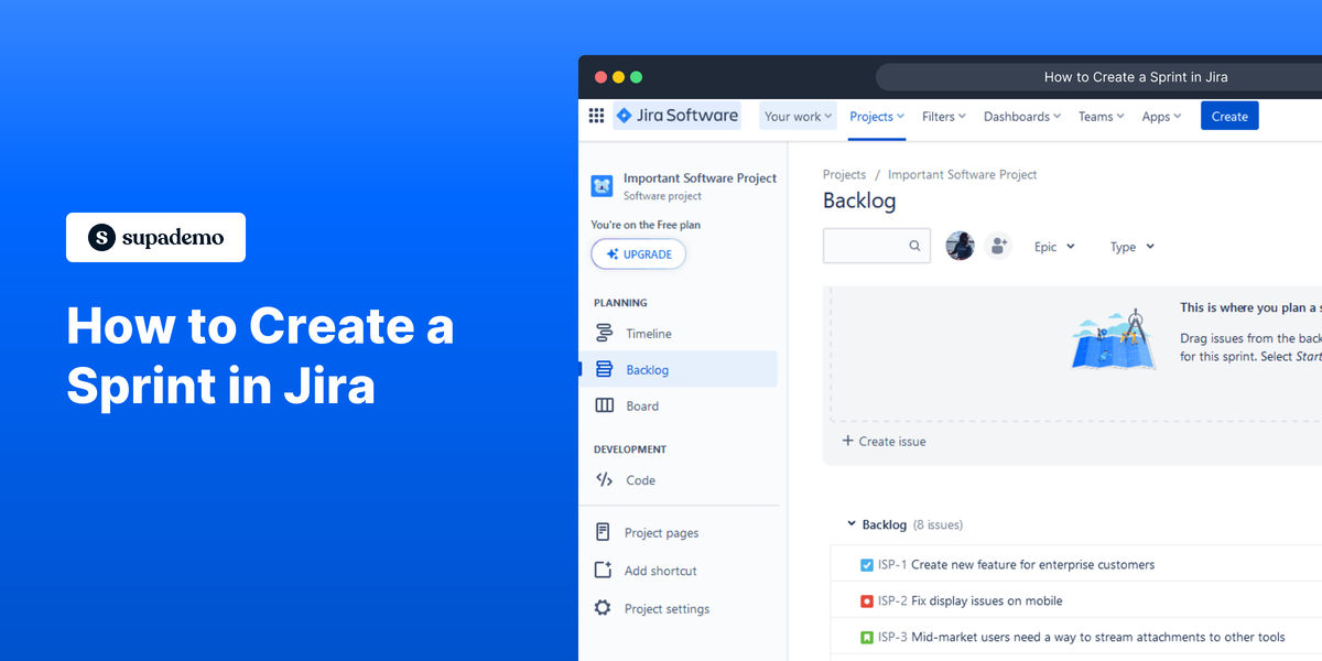 How to create a sprint in Jira