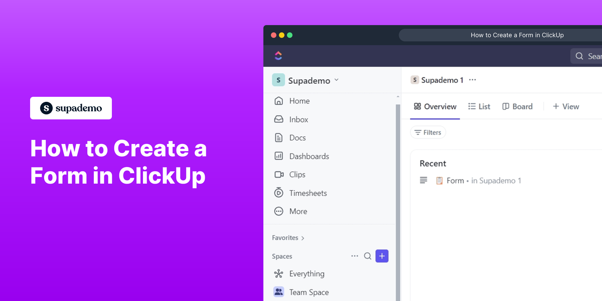 How to Create a Form in ClickUp