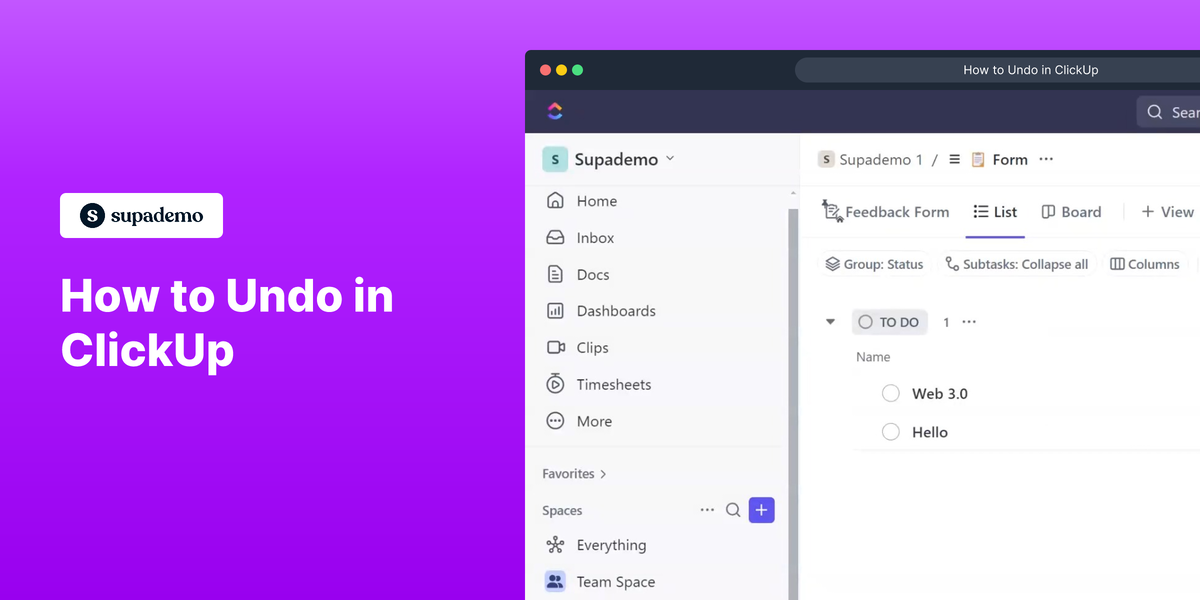 How to Undo in ClickUp