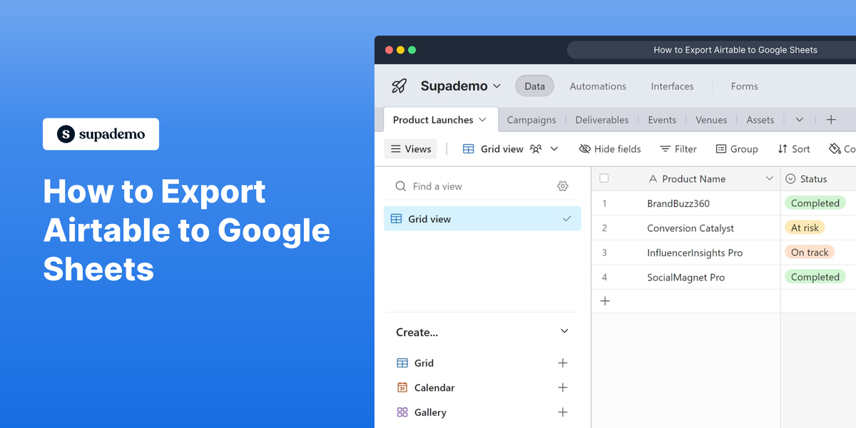 How to Export Airtable to Google Sheets
