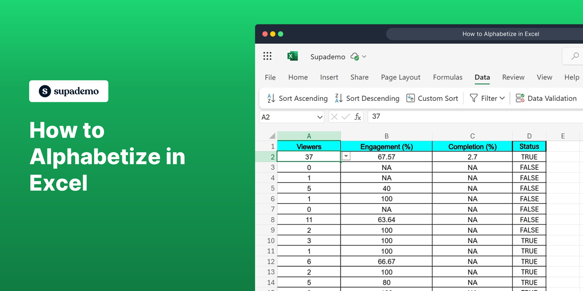 How to Alphabetize in Excel