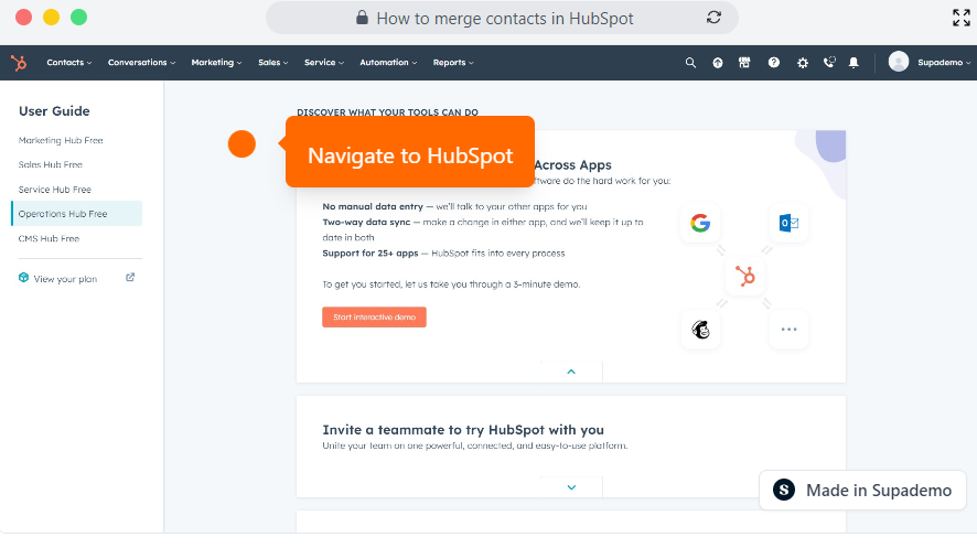 How to merge contacts in HubSpot
