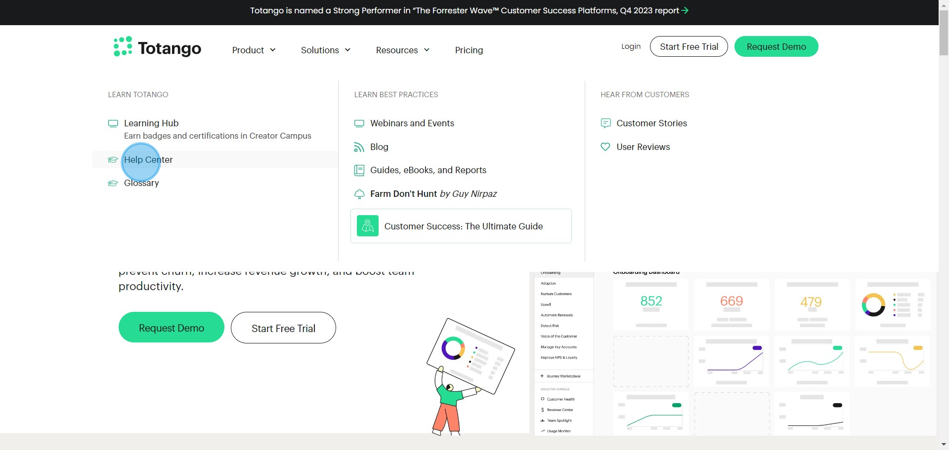 3 Click on "Help Center"