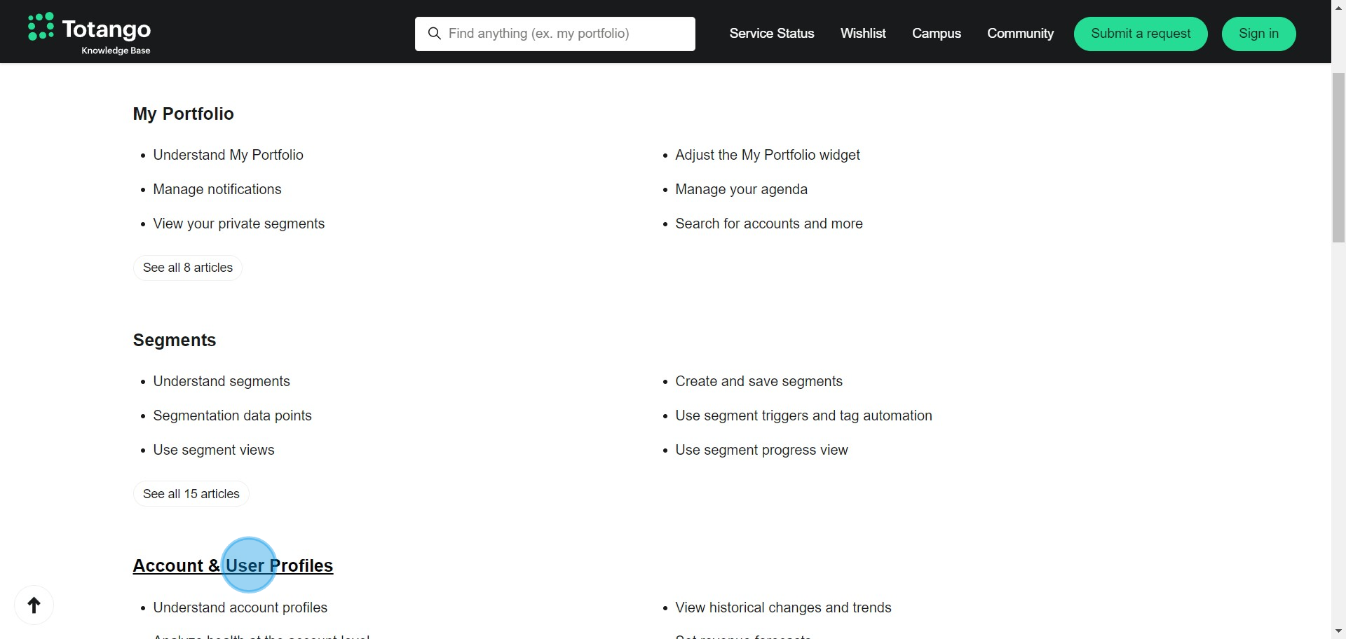6 Click on "Account & User Profiles"