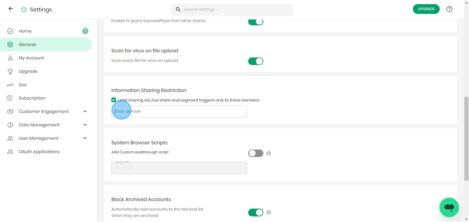 9 Click on "Enter domain"