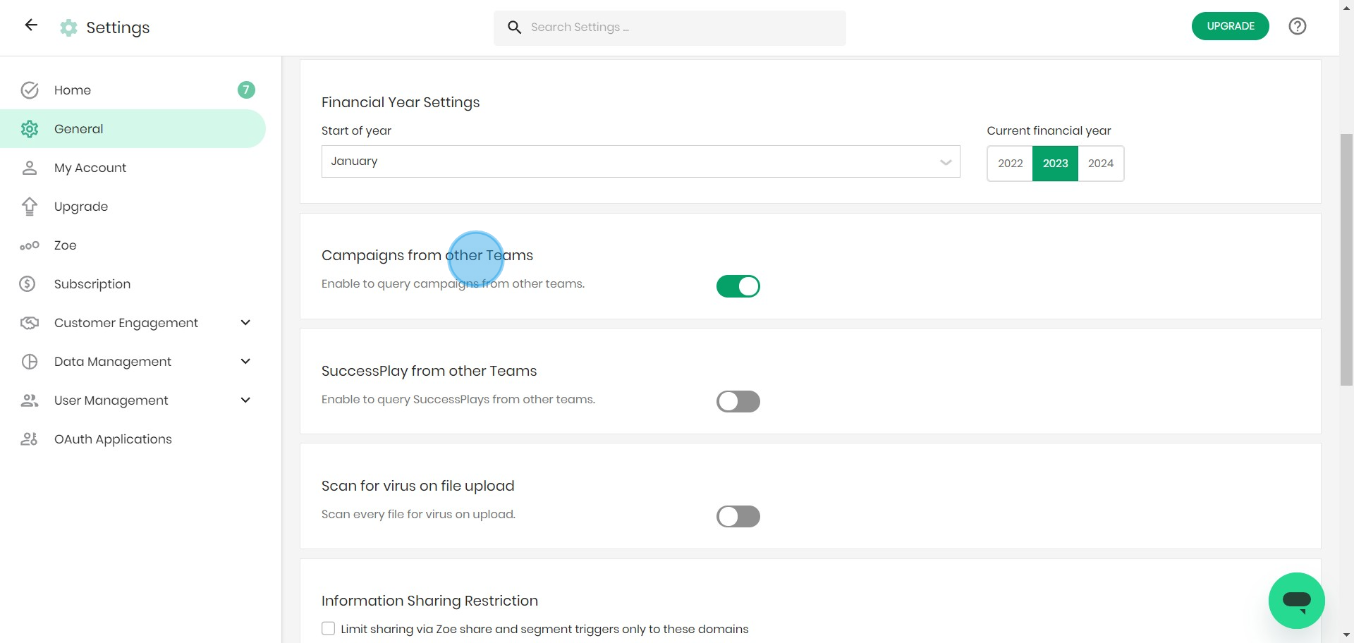6 Click on "Campaigns from other Teams"
