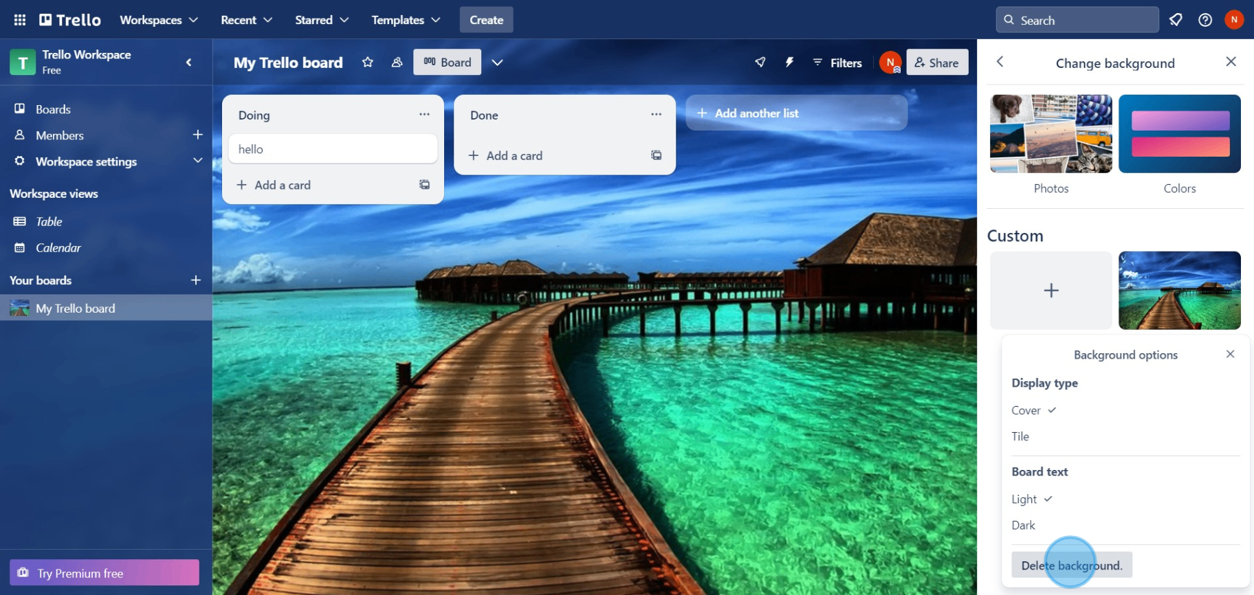 10 Click on "Delete background."